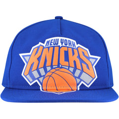 New York Knicks Oversized Puff Print Logo Golfer Snapback Hat Discount