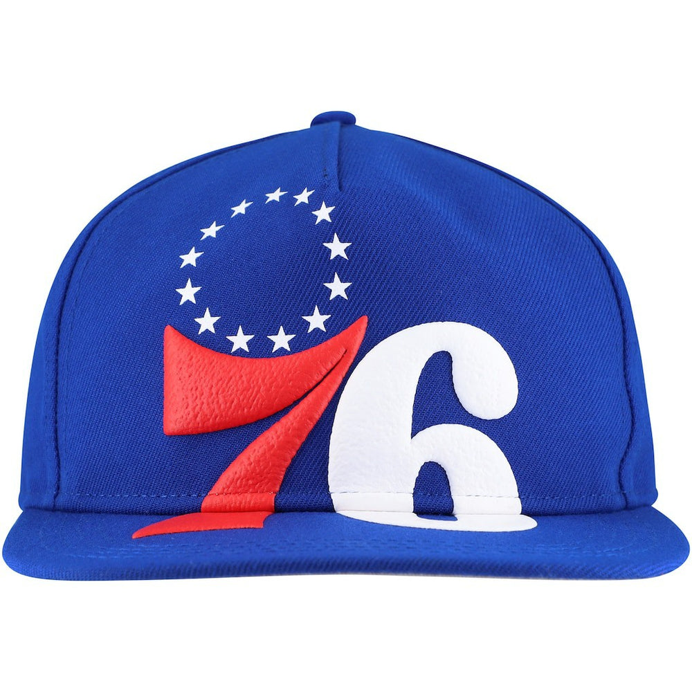 Philadelphia 76ers Oversized Puff Print Logo Golfer Snapback Hat Online