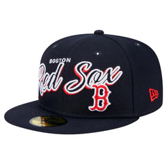 Boston Red Sox New Era Script Sided 59FIFTY Fitted Hat | MLB Sale