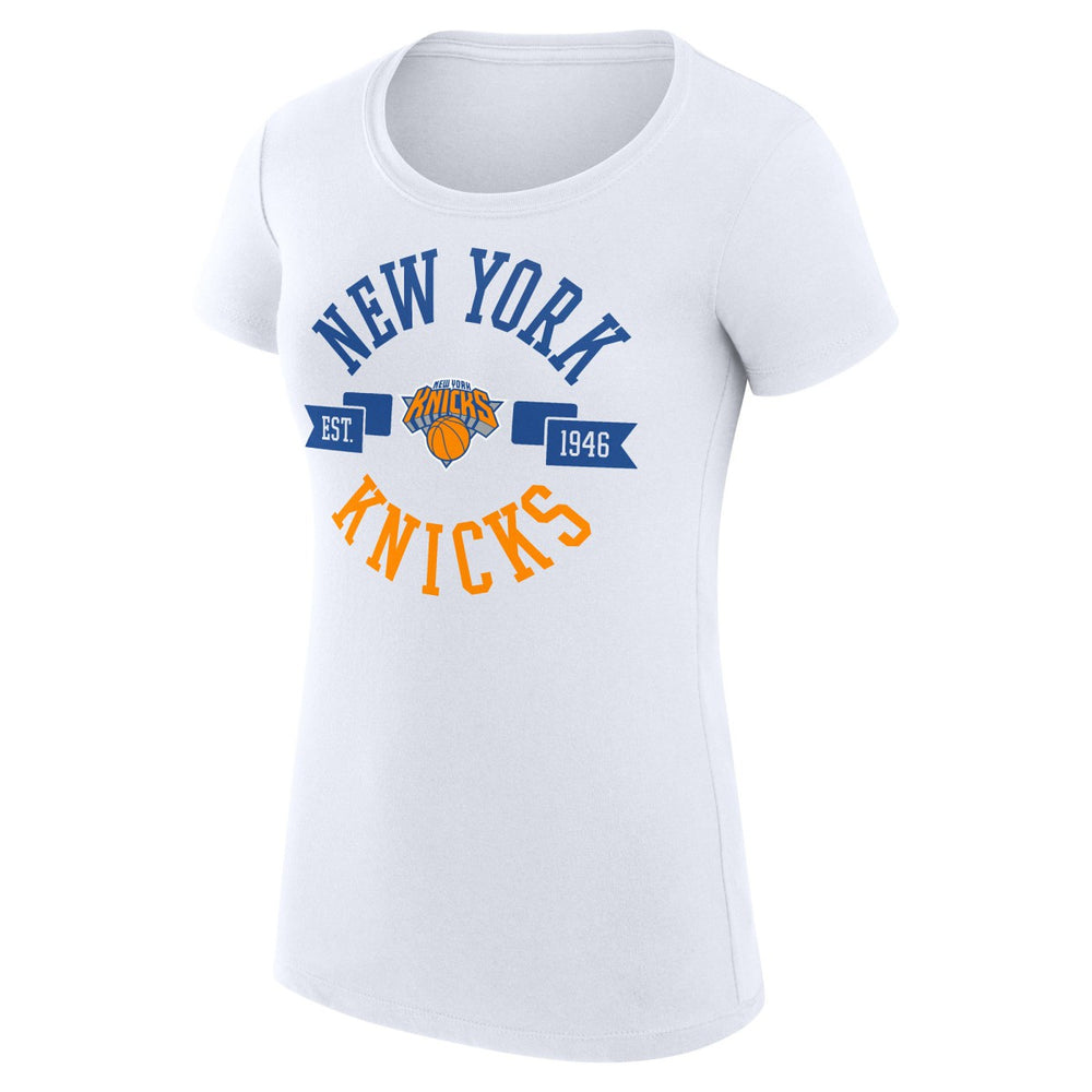 New York Knicks G-III 4Her by Carl Banks Women's Super-Slim Fit Lightweight Large City Logo T-Shirt On Sale
