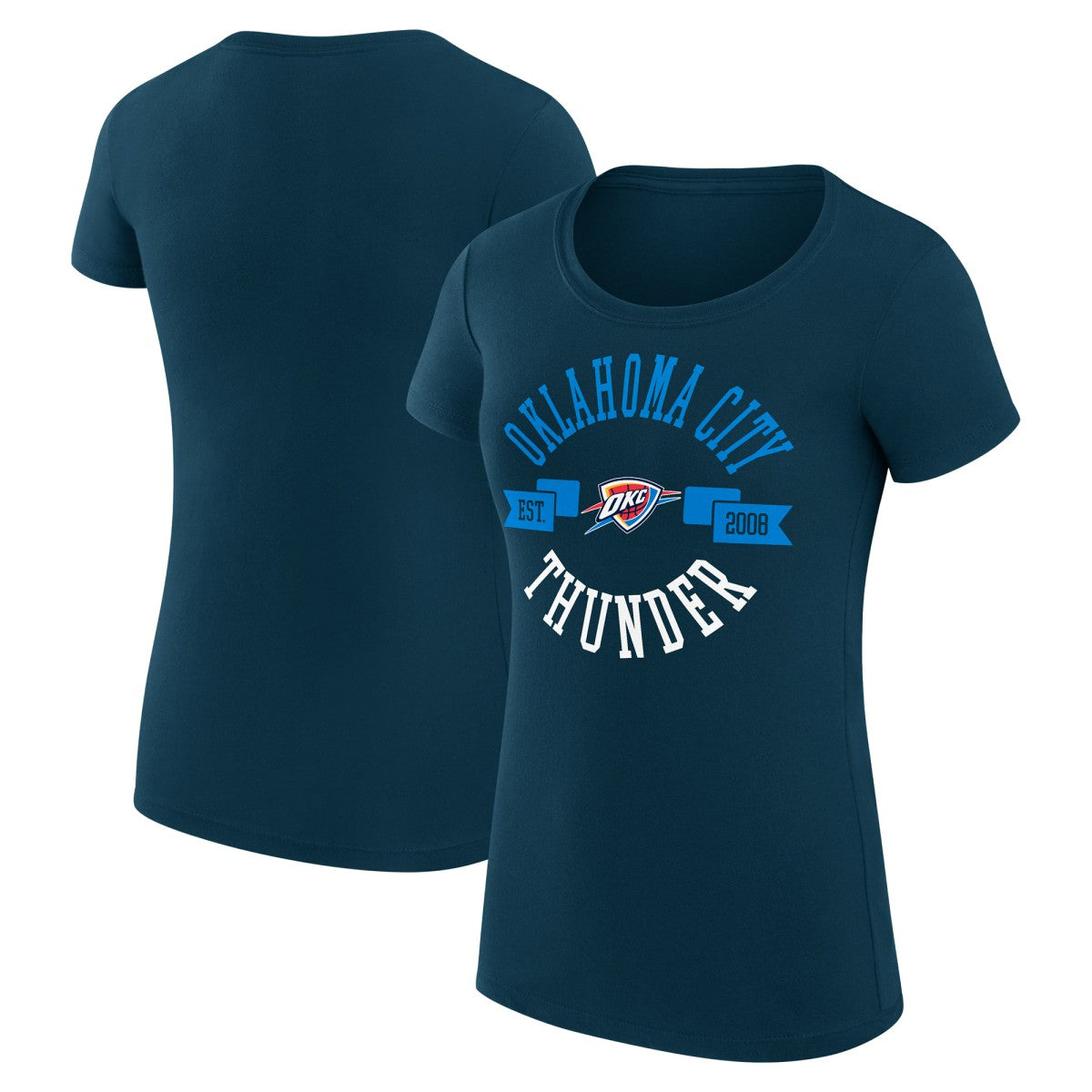 Oklahoma City Thunder G-III 4Her by Carl Banks Women's Super-Slim Fit Lightweight Large City Logo T-Shirt On Sale