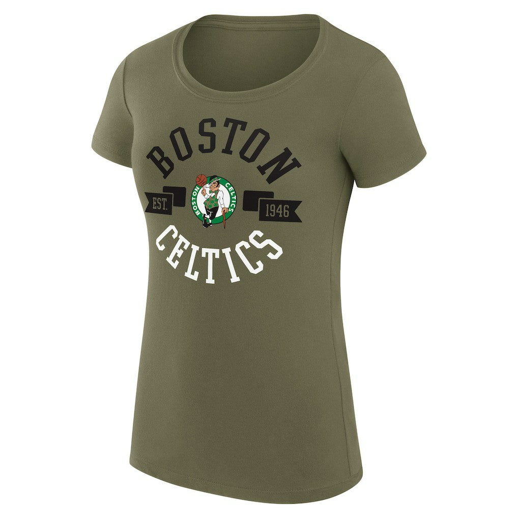 Boston Celtics G-III 4Her by Carl Banks Women's Super-Slim Fit Lightweight Large City Logo T-Shirt On Sale