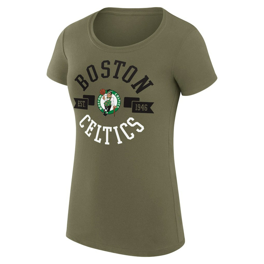 Boston Celtics G-III 4Her by Carl Banks Women's Super-Slim Fit Lightweight Large City Logo T-Shirt On Sale