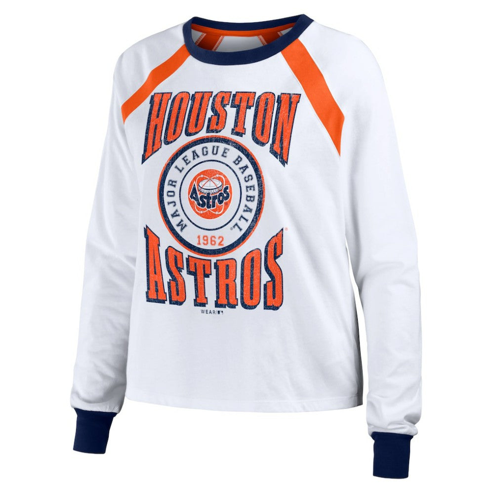 Houston Astros WEAR by Erin Andrews Women's Raglan Long Sleeve T-Shirt | MLB On Sale
