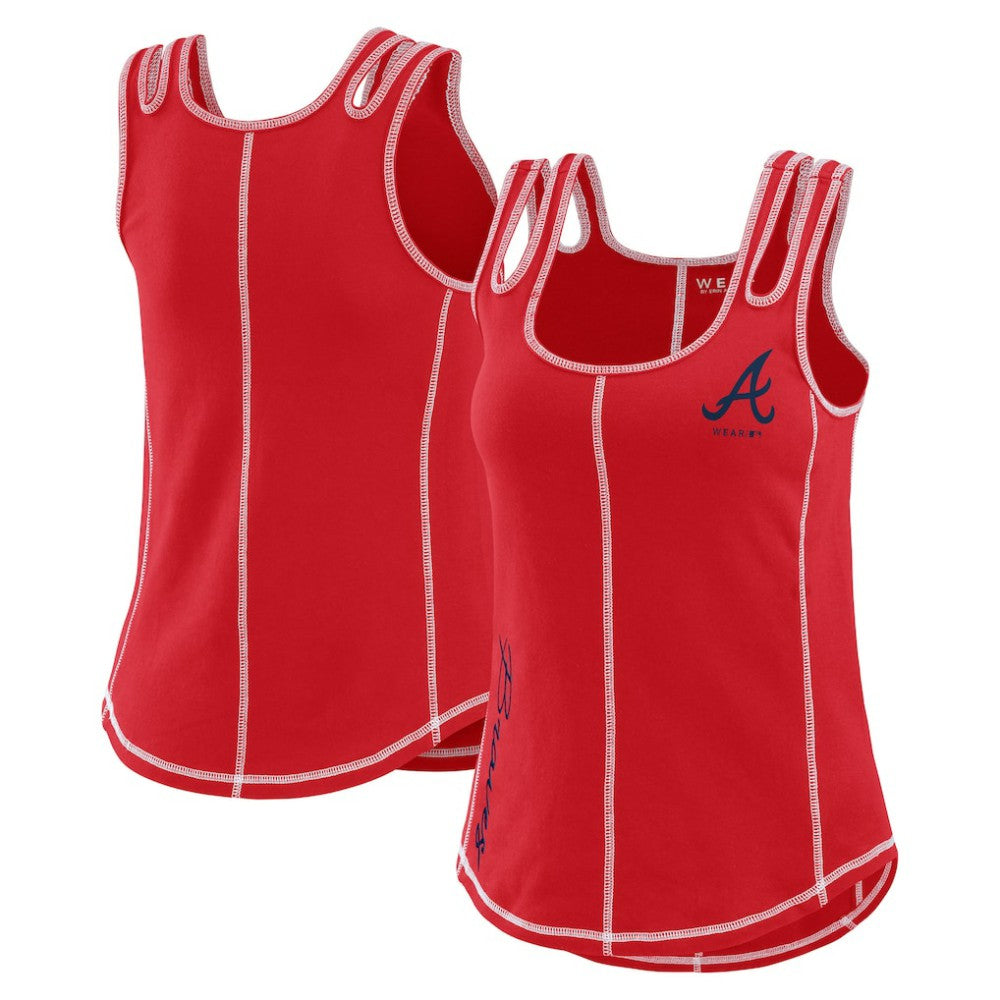 Atlanta Braves WEAR by Erin Andrews Women's Contrast Stitch Tank Top | MLB Sale