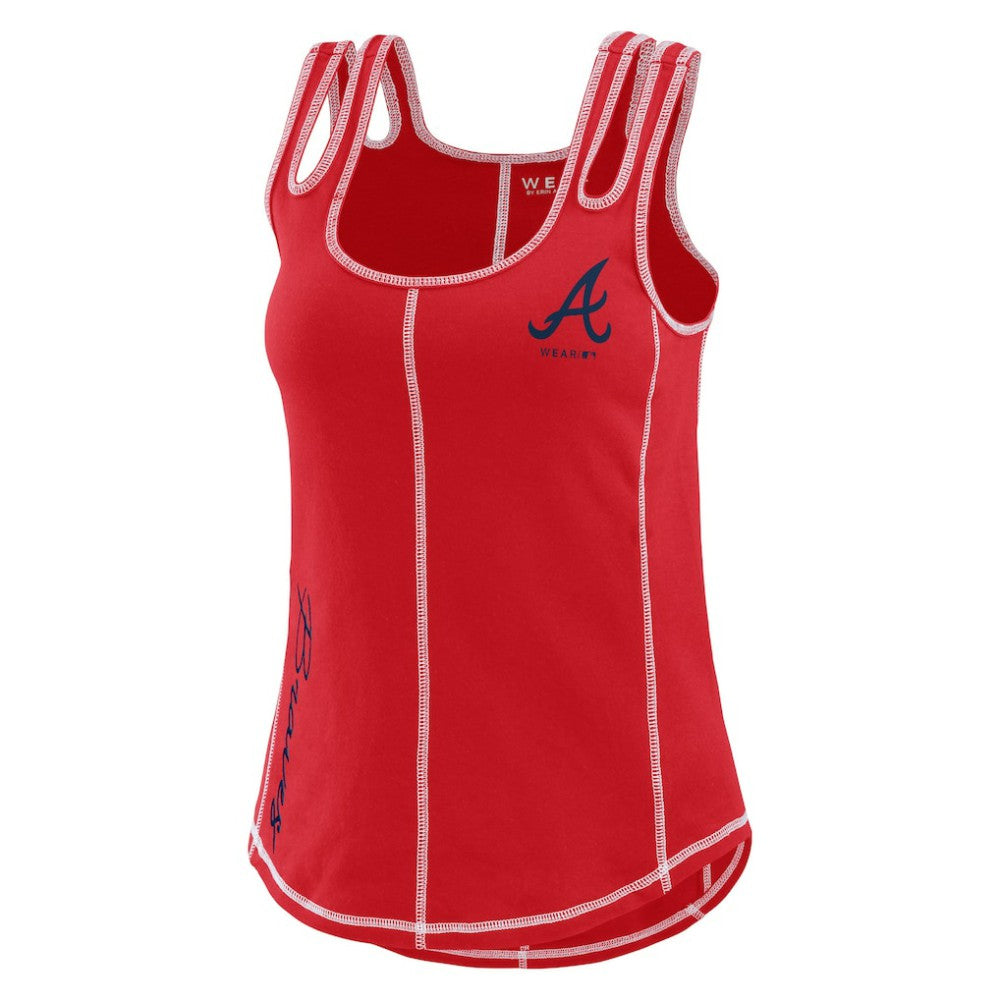 Atlanta Braves WEAR by Erin Andrews Women's Contrast Stitch Tank Top | MLB Sale