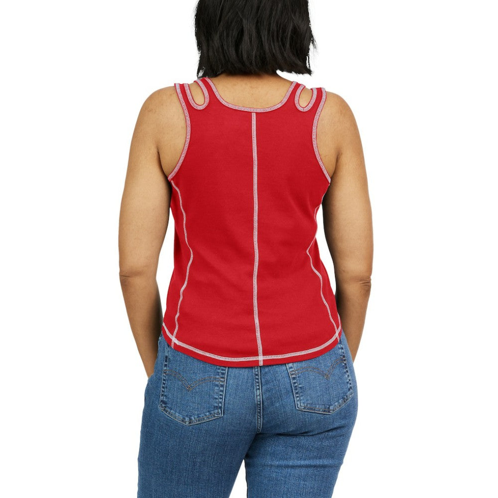 Atlanta Braves WEAR by Erin Andrews Women's Contrast Stitch Tank Top | MLB Sale