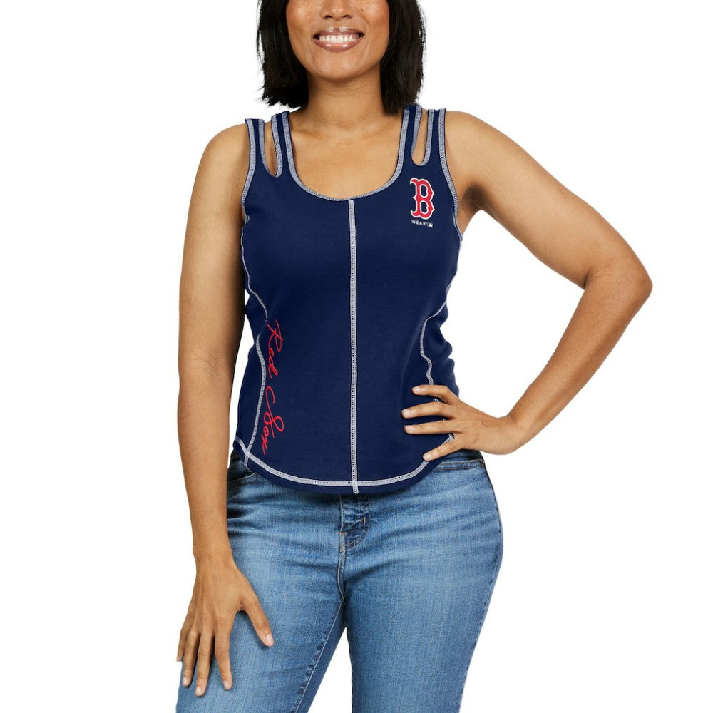 Boston Red Sox WEAR by Erin Andrews Women's Contrast Stitch Tank Top | MLB Shop