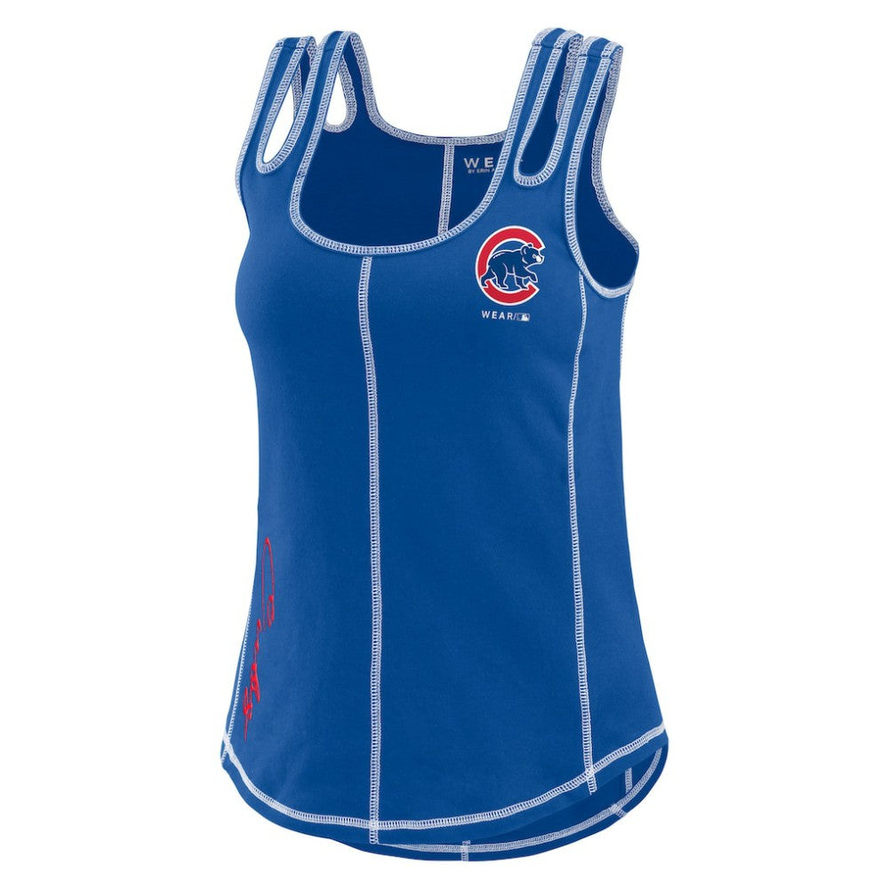 Chicago Cubs WEAR by Erin Andrews Women's Contrast Stitch Tank Top | MLB On Sale