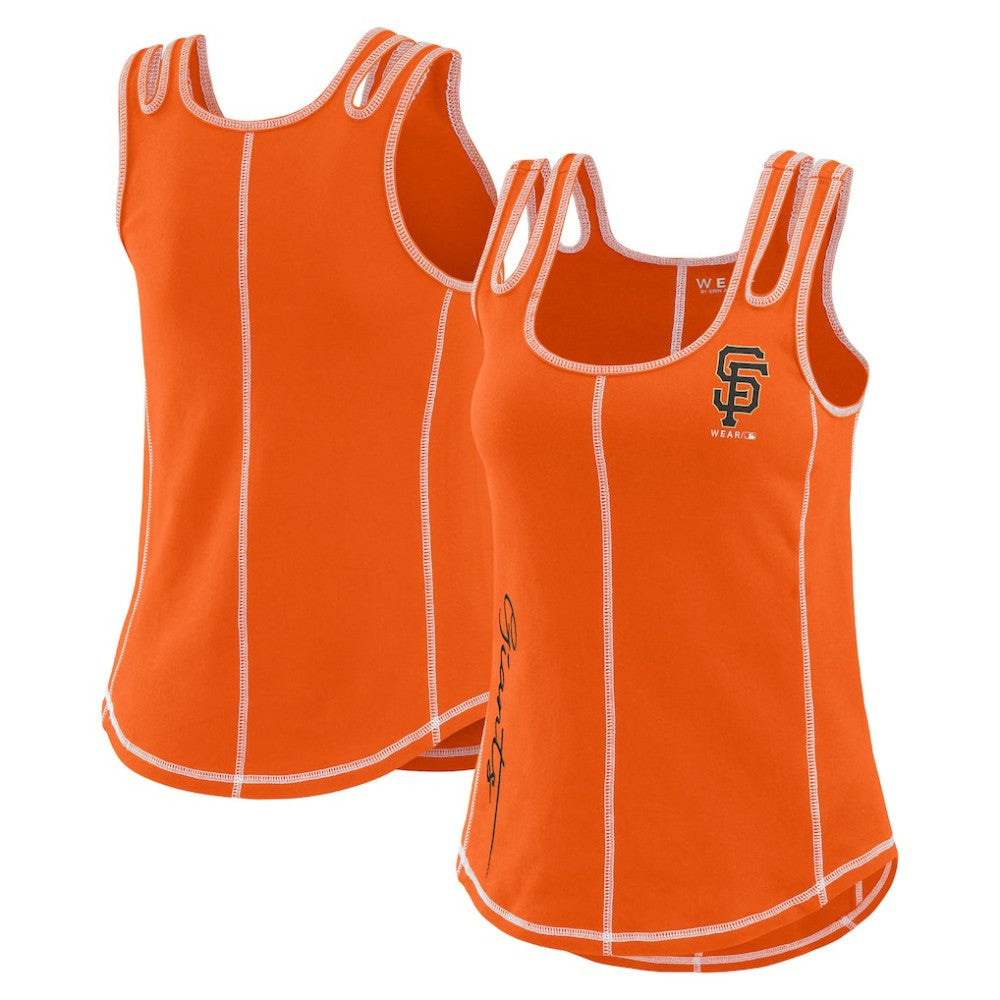 San Francisco Giants WEAR by Erin Andrews Women's Contrast Stitch Tank Top | MLB Outlet