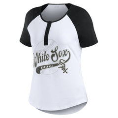 Chicago White Sox WEAR by Erin Andrews Women's Fitted Henley Raglan T-Shirt | MLB Near me