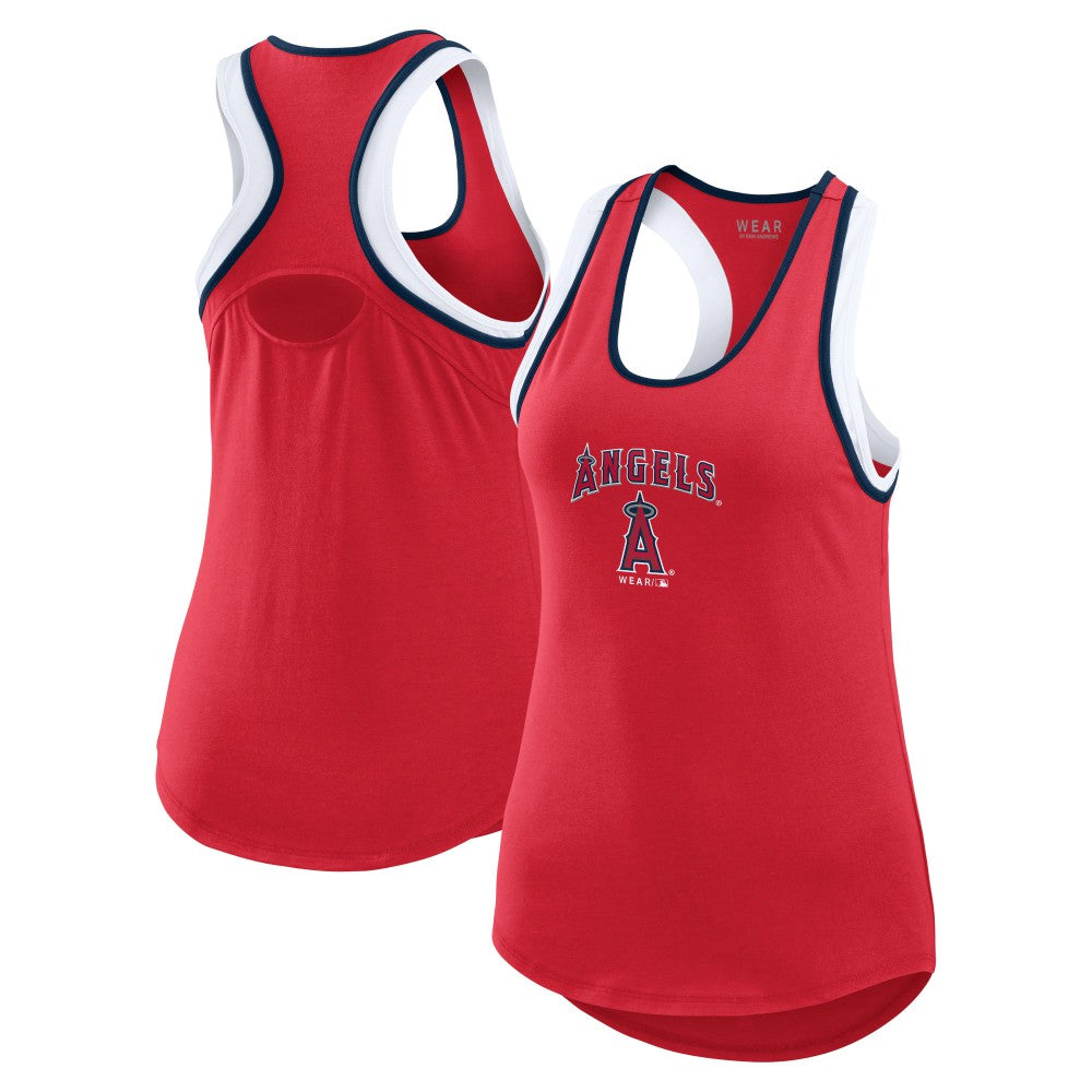 Los Angeles Angels WEAR by Erin Andrews Women's Colorblock Racerback Tank Top | MLB Near me