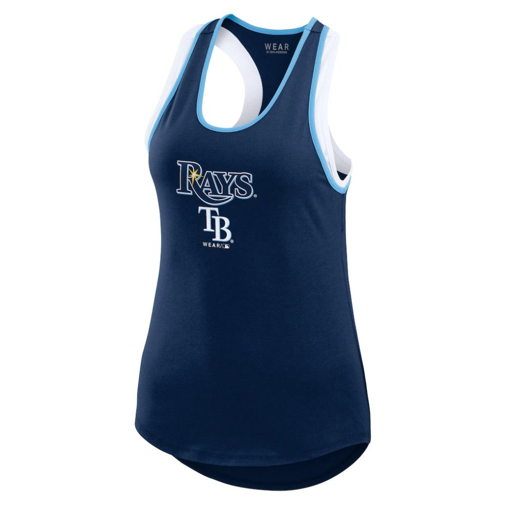 Tampa Bay Rays WEAR by Erin Andrews Women's Colorblock Racerback Tank Top | MLB On Sale