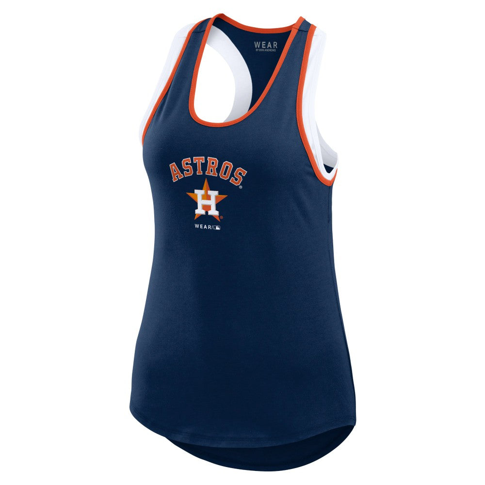 Houston Astros WEAR by Erin Andrews Women's Colorblock Racerback Tank Top | MLB On Sale