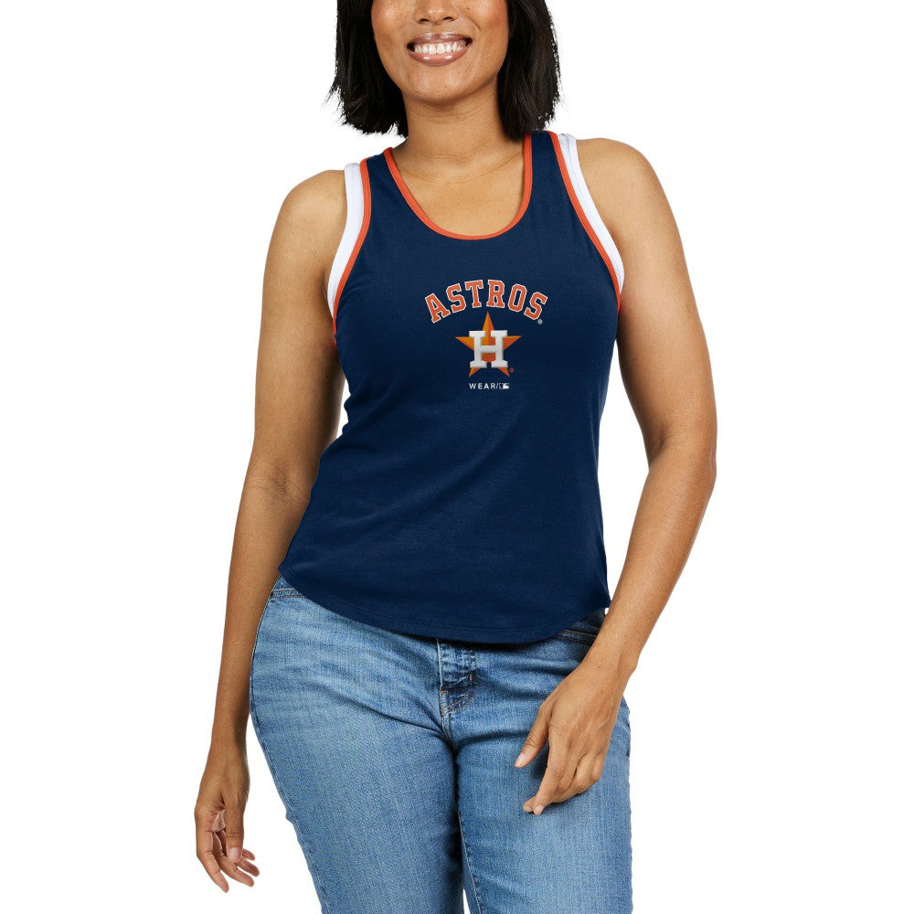 Houston Astros WEAR by Erin Andrews Women's Colorblock Racerback Tank Top | MLB On Sale
