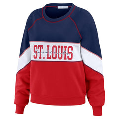 St. Louis Cardinals WEAR by Erin Andrews Women's Color Block Crew Neck Pullover Sweatshirt | MLB For sale