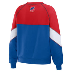 Chicago Cubs WEAR by Erin Andrews Women's Color Block Crew Neck Pullover Sweatshirt | MLB Near me