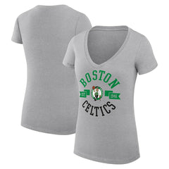 Boston Celtics G-III 4Her by Carl Banks Women's Super-Slim Fit Lightweight Large City Logo V-Neck T-Shirt Discount