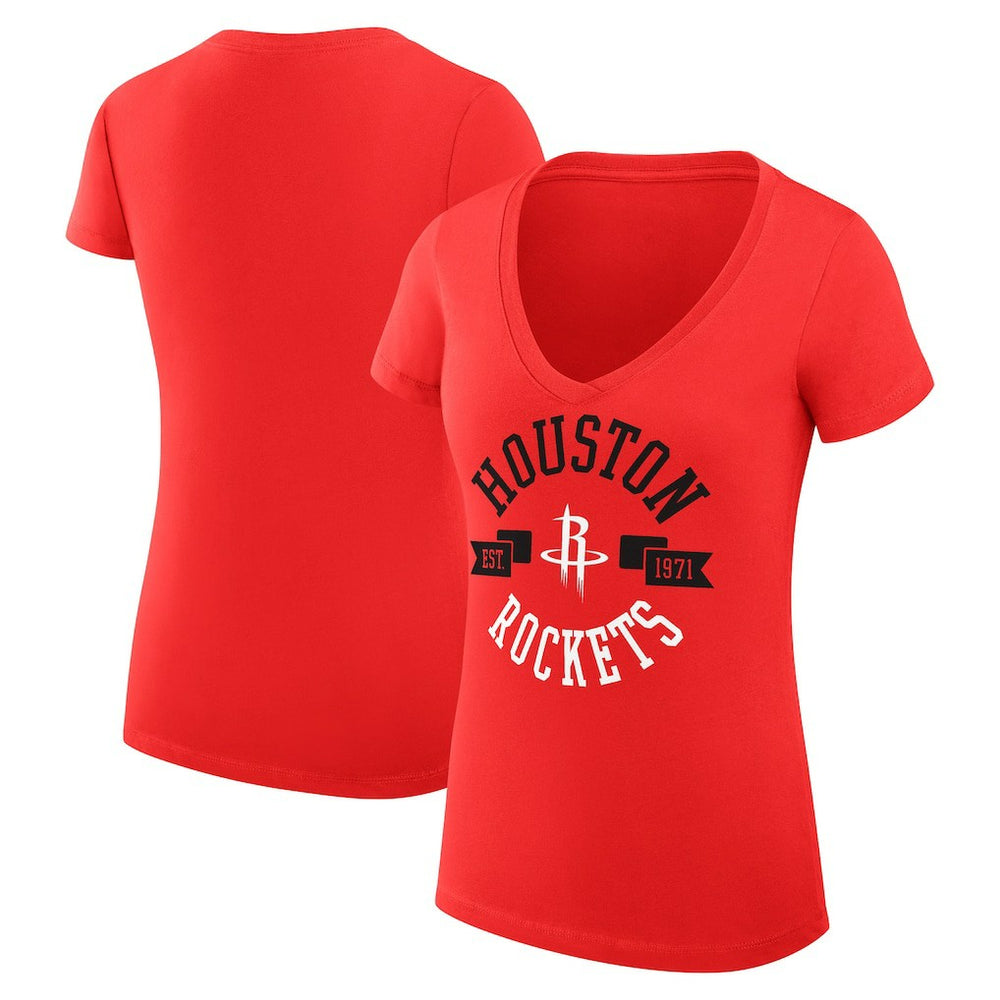 Houston Rockets G-III 4Her by Carl Banks Women's Super-Slim Fit Lightweight Large City Logo V-Neck T-Shirt Discount