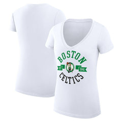 Boston Celtics G-III 4Her by Carl Banks Women's Super-Slim Fit Lightweight Large City Logo V-Neck T-Shirt Online