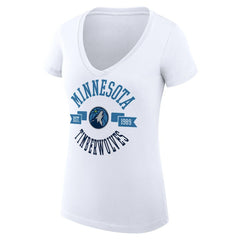 Minnesota Timberwolves G-III 4Her by Carl Banks Women's Super-Slim Fit Lightweight Large City Logo V-Neck T-Shirt On Sale
