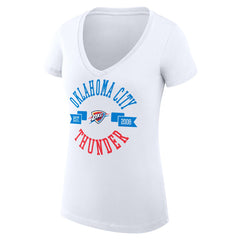 Oklahoma City Thunder G-III 4Her by Carl Banks Women's Super-Slim Fit Lightweight Large City Logo V-Neck T-Shirt New