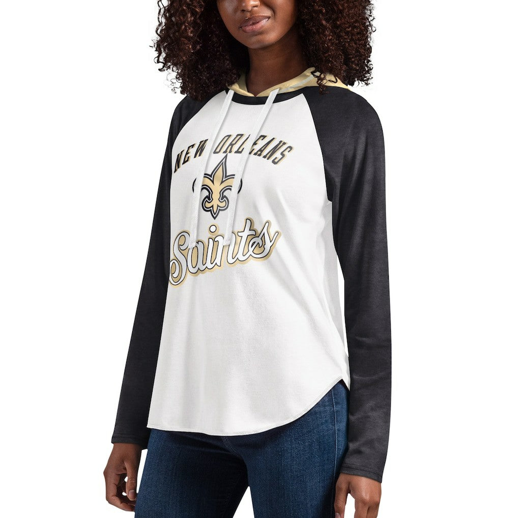New Orleans Saints  G-III 4Her by Carl Banks Women's MVP Raglan Hooded Long Sleeve T-Shirt