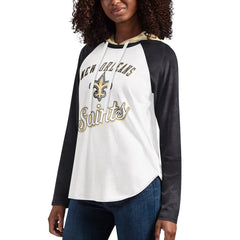 New Orleans Saints  G-III 4Her by Carl Banks Women's MVP Raglan Hooded Long Sleeve T-Shirt