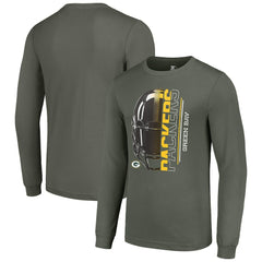 Green Bay Packers  Starter Half Helmet Logo Long Sleeve T-Shirt