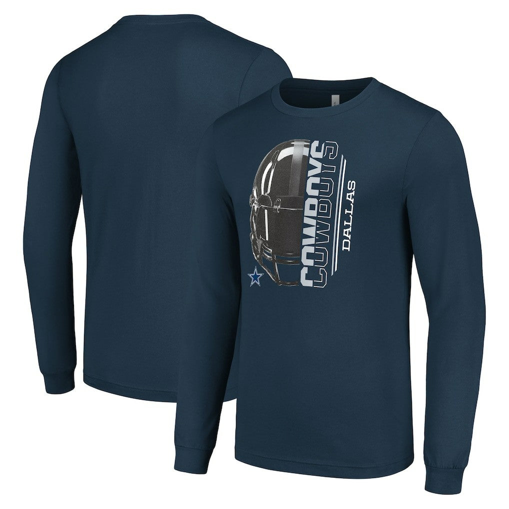Dallas Cowboys  Starter Half Helmet Logo Long Sleeve T-Shirt