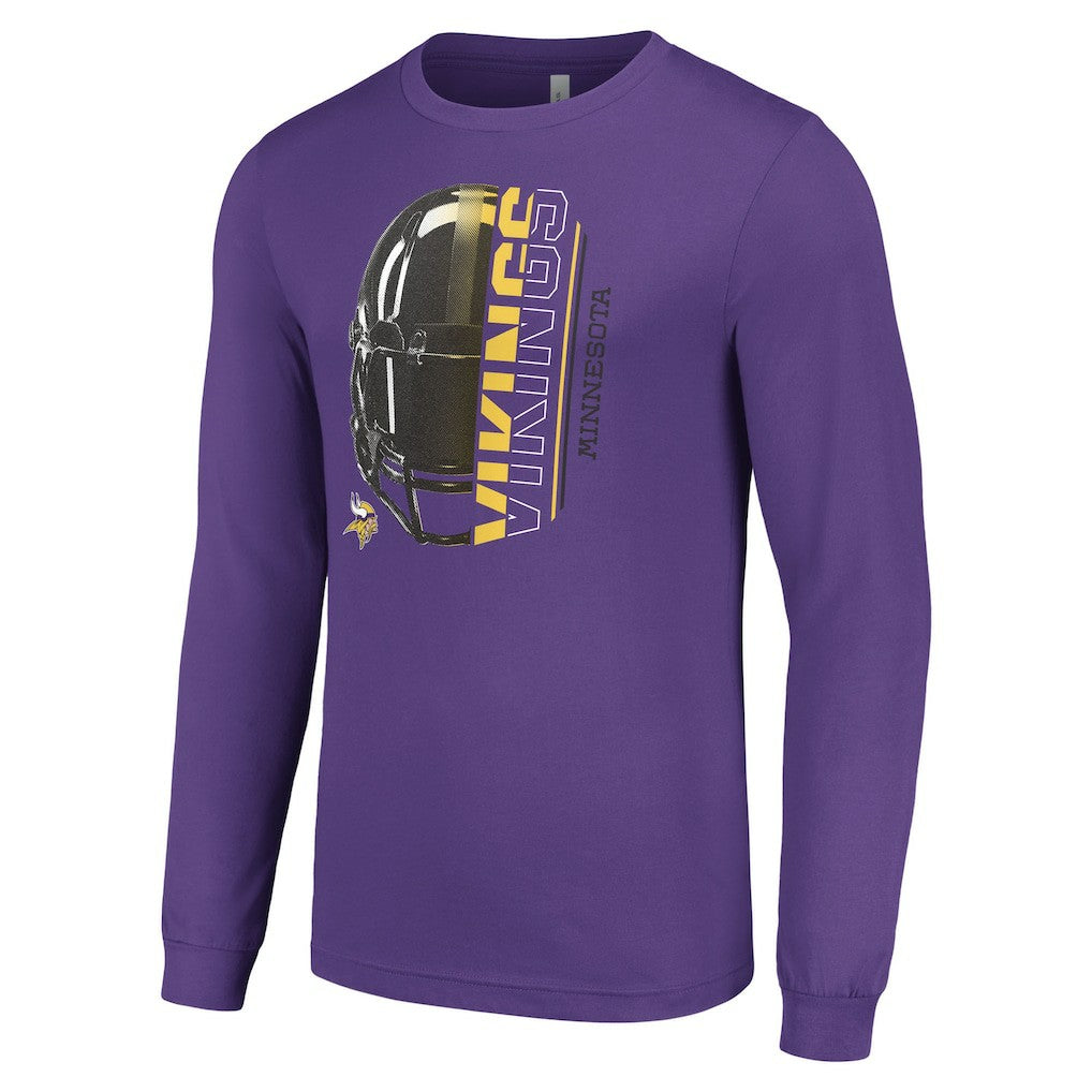 Minnesota Vikings  Starter Half Helmet Logo Long Sleeve T-Shirt