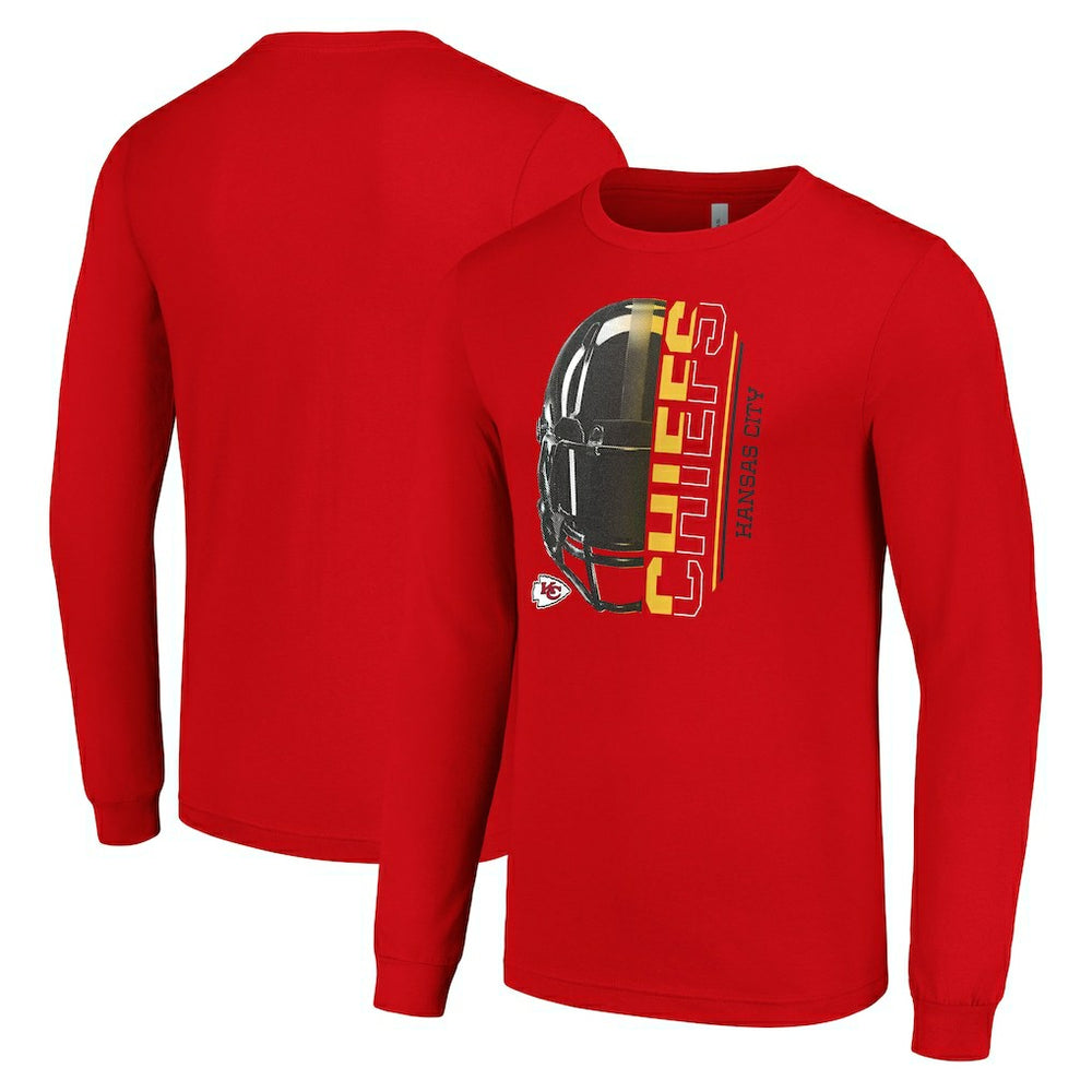 Kansas City Chiefs  Starter Half Helmet Logo Long Sleeve T-Shirt