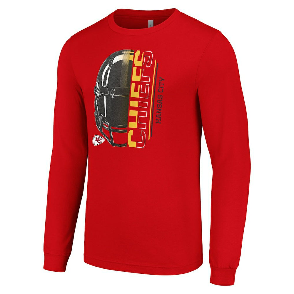 Kansas City Chiefs  Starter Half Helmet Logo Long Sleeve T-Shirt