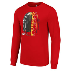 Kansas City Chiefs  Starter Half Helmet Logo Long Sleeve T-Shirt