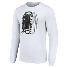 Pittsburgh Steelers  Starter Half Helmet Logo Long Sleeve T-Shirt