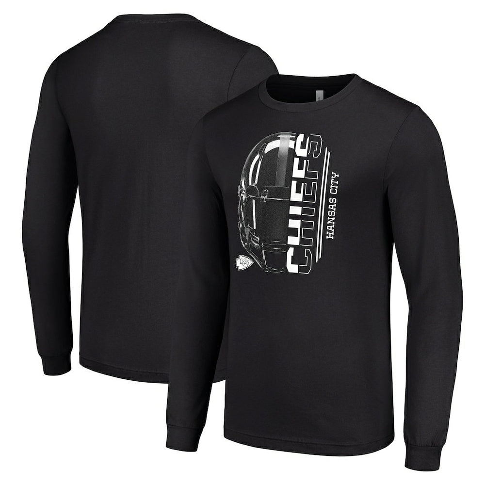 Kansas City Chiefs  Starter Half Helmet Logo Long Sleeve T-Shirt