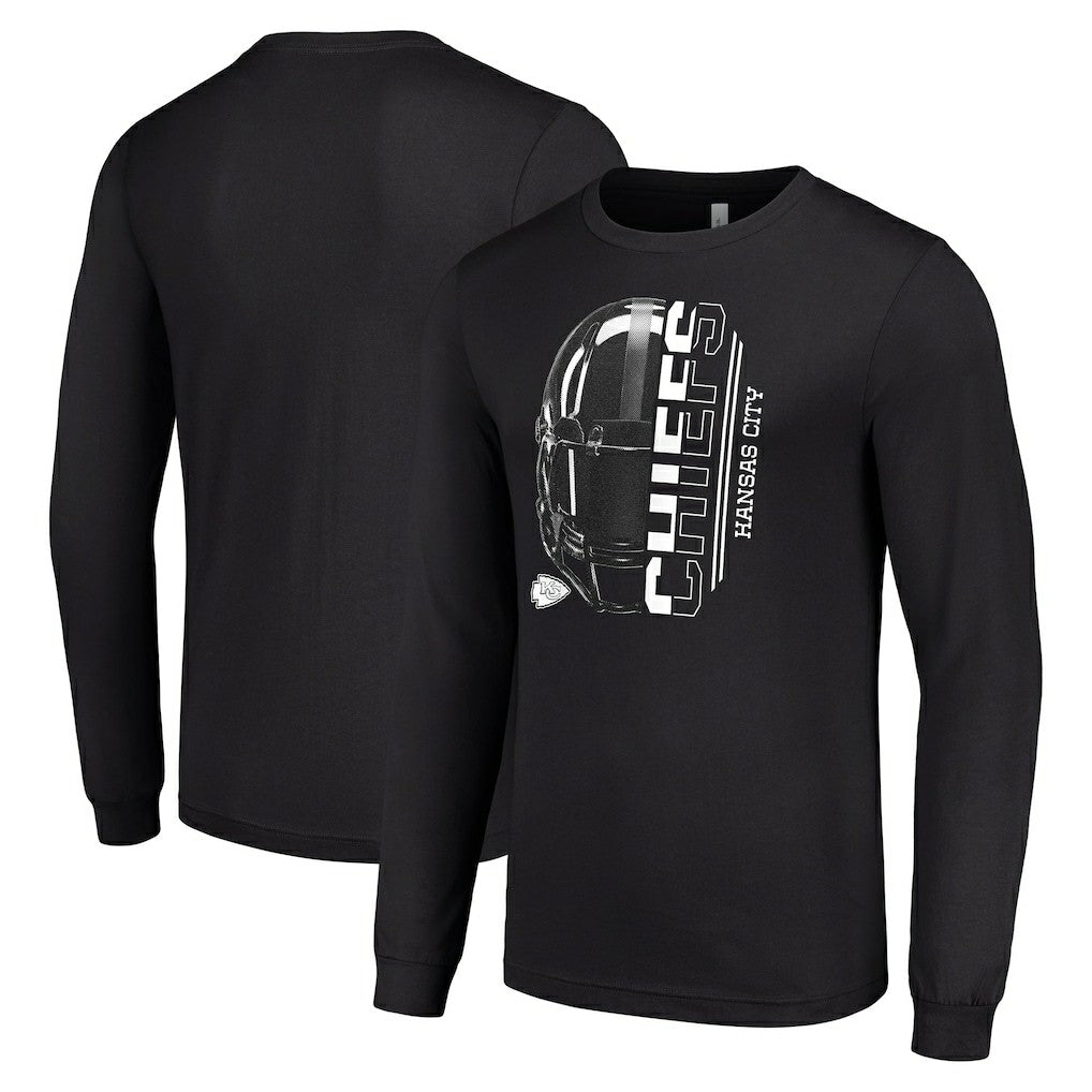 Kansas City Chiefs  Starter Half Helmet Logo Long Sleeve T-Shirt