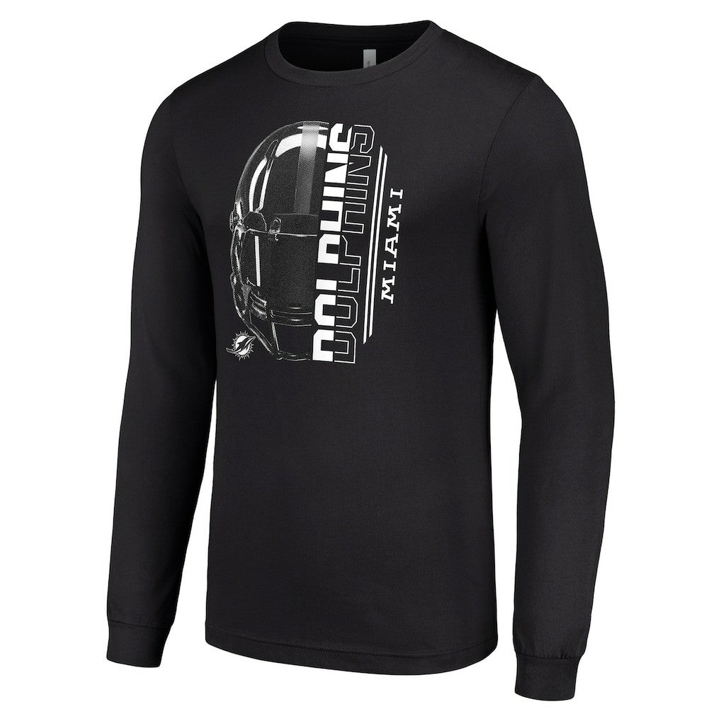 Miami Dolphins  Starter Half Helmet Logo Long Sleeve T-Shirt