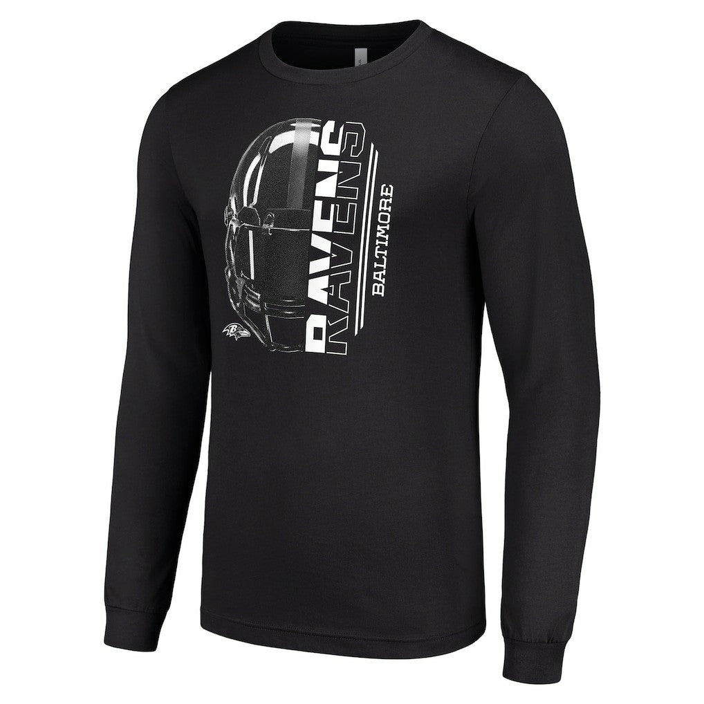 Baltimore Ravens  Starter Half Helmet Logo Long Sleeve T-Shirt