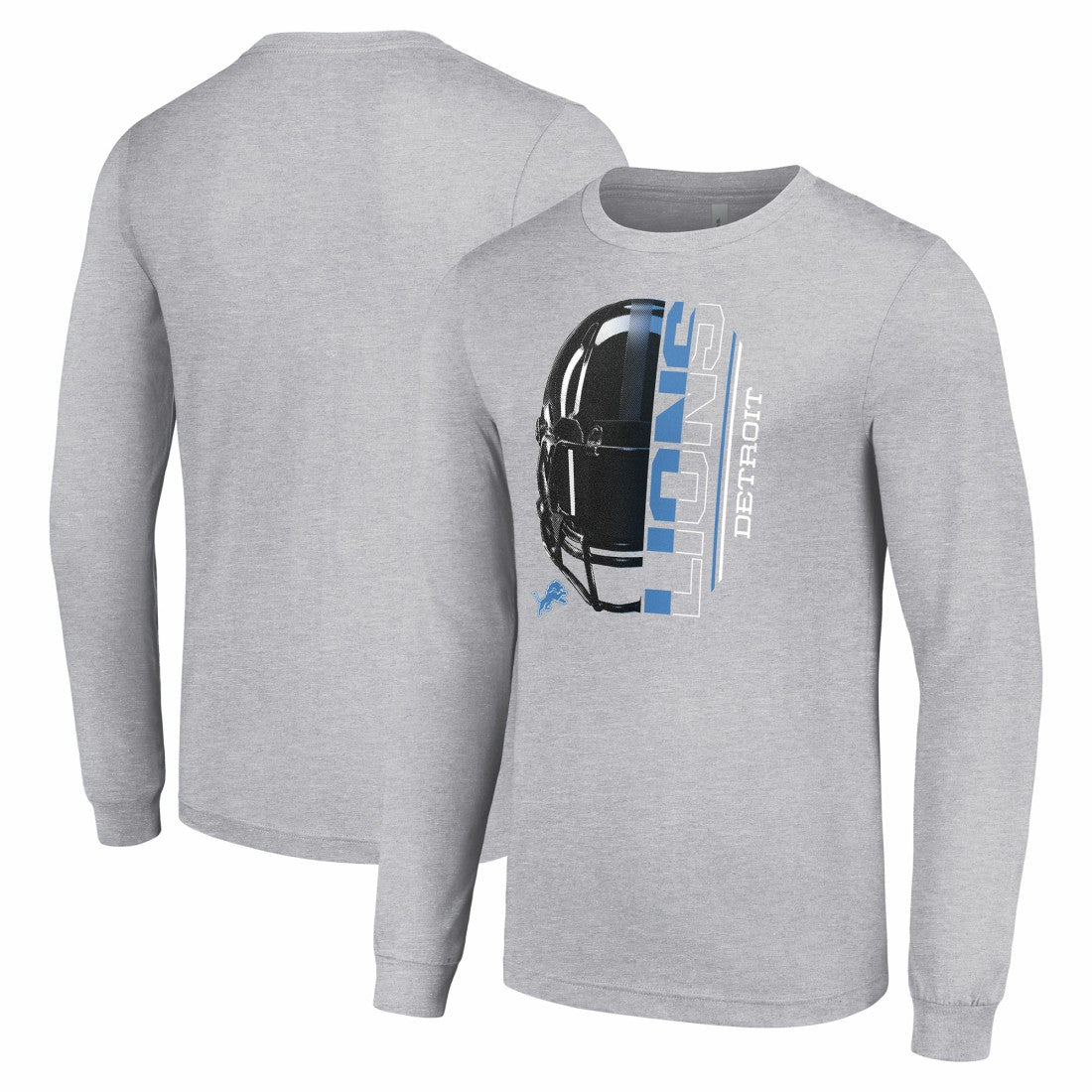 Detroit Lions  Starter Half Helmet Logo Long Sleeve Heathered T-Shirt