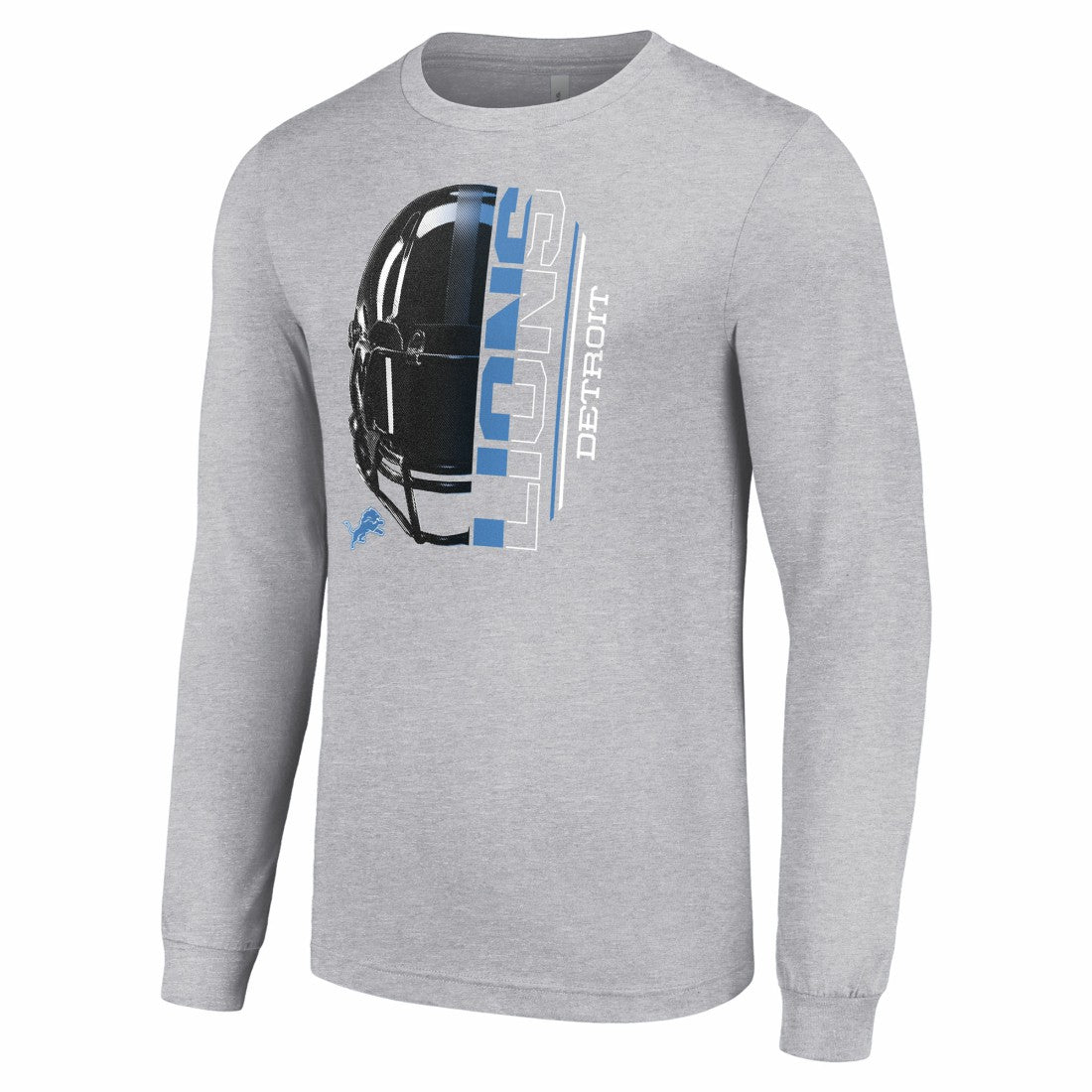 Detroit Lions  Starter Half Helmet Logo Long Sleeve Heathered T-Shirt