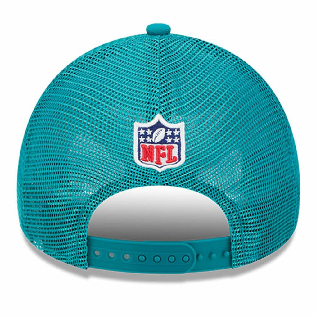 Miami Dolphins New Era 2024 Sideline Historic 9FORTY A-Frame Trucker Adjustable Hat