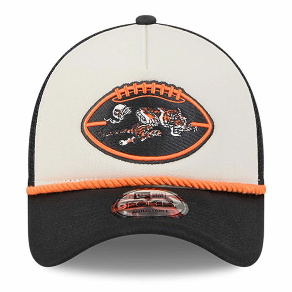 Cincinnati Bengals New Era 2024 Sideline Historic 9FORTY A-Frame Trucker Adjustable Hat