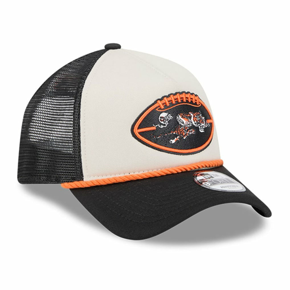 Cincinnati Bengals New Era 2024 Sideline Historic 9FORTY A-Frame Trucker Adjustable Hat