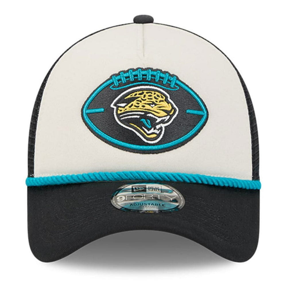 Jacksonville Jaguars New Era 2024 Sideline Historic 9FORTY A-Frame Trucker Adjustable Hat