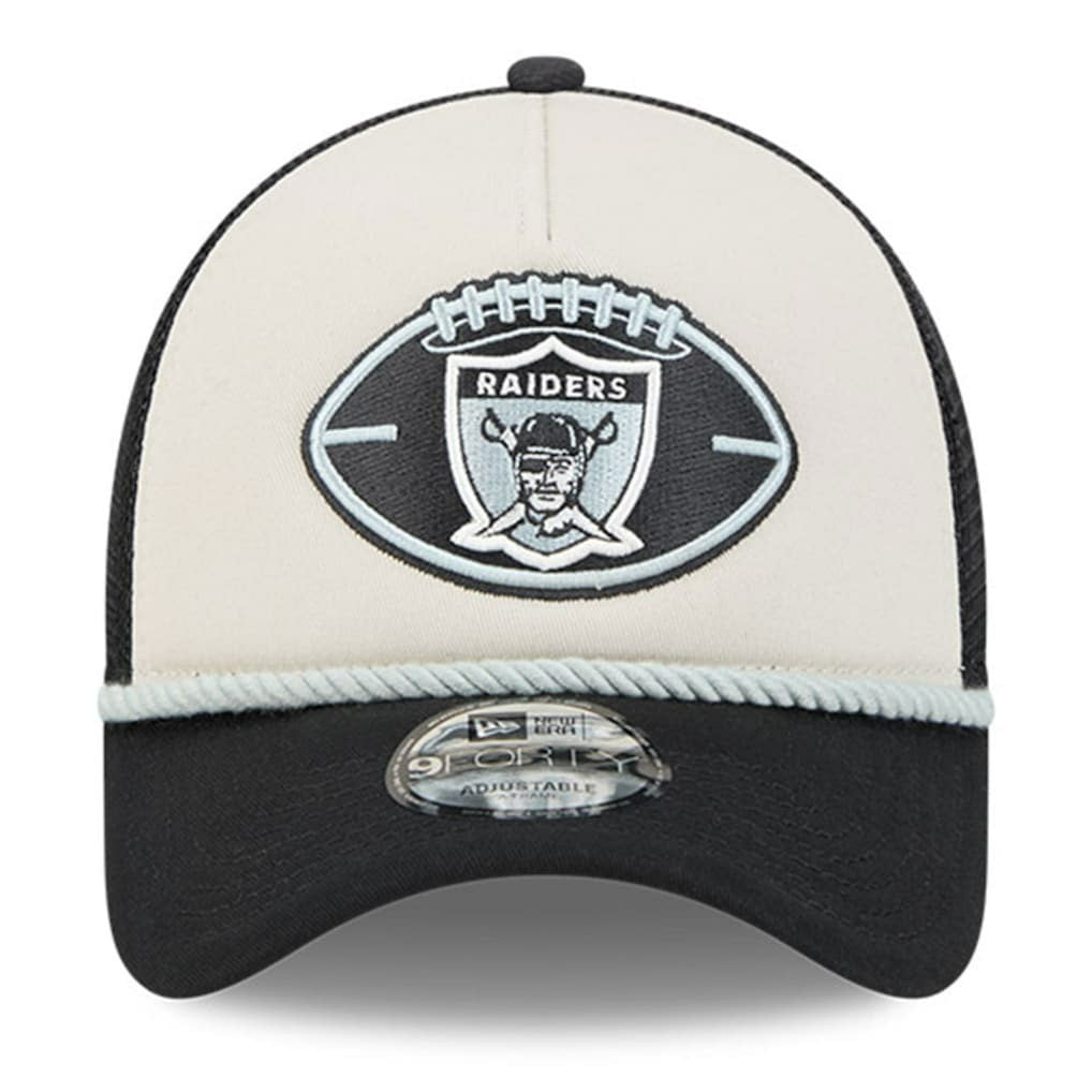 Las Vegas Raiders New Era 2024 Sideline Historic 9FORTY A-Frame Trucker Adjustable Hat