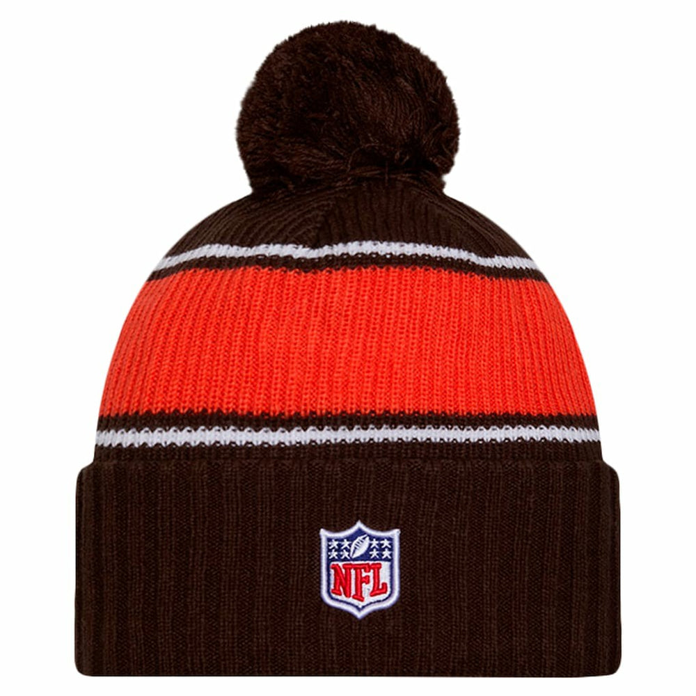 Cleveland Browns New Era 2024 Sideline Cuffed Knit Hat with Pom