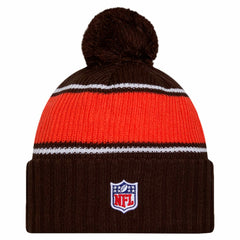 Cleveland Browns New Era 2024 Sideline Cuffed Knit Hat with Pom