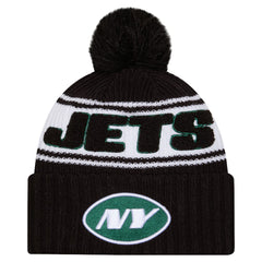 New York Jets New Era 2024 Sideline Cuffed Knit Hat with Pom