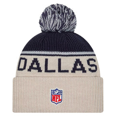 Dallas Cowboys New Era NFL Sideline Historic Cuffed Knit Hat with Pom